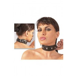 Δερμάτινο κολάρο με αστέρια κρίκο