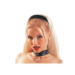 Δερμάτινο λεπτό κολάρο με κρίκο