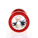 Κόκκινη μεταλλική τάπα με Swarovski