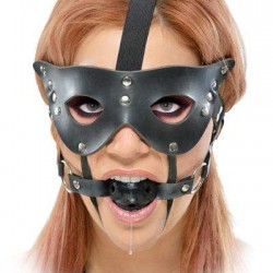 Σετ μαύρη μάσκα και φίμωτρο