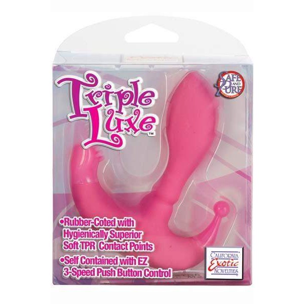 Triple action pink vibrator 