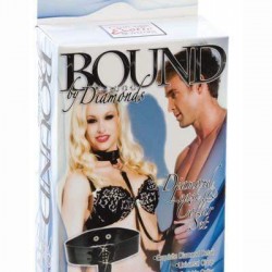 Μαύρο κολάρο και λουρί με διαμαντάκια