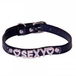 Μαύρο δερμάτινο κολάρο Sexy