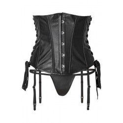 Μαύρος κορσές με ζαρτιέρες και string
