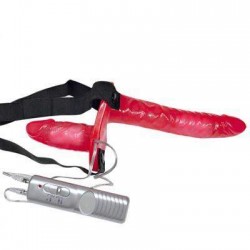 Διπλό Strap on με δόνηση για λεσβιακό