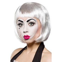 Περούκα άσπρα καρέ μαλλιά 