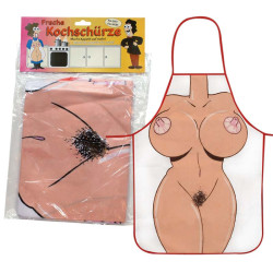 Λευκή ποδιά κουζίνας με τύπωμα γυμνό γυναικείο σώμα