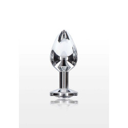 Μεσαία ασημένια μεταλλική τάπα με στρας 