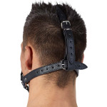 Δερμάτινο harness κεφαλής με φίμωτρο σιλικόνης 