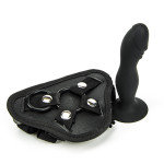 Ζώνη Harness με μικρό μαύρο πεος σιλικόνης 15 cm 